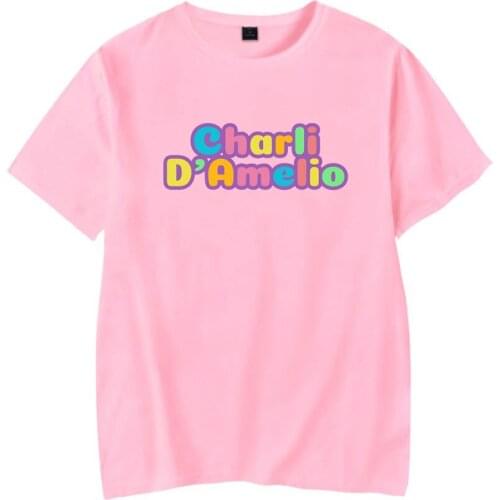 Charli Damelio Letters Printed T Shirt Women/men Kpop 2020 Oversized T Shirts SHOR Sleeve Summer Womens Clothing Plus Size