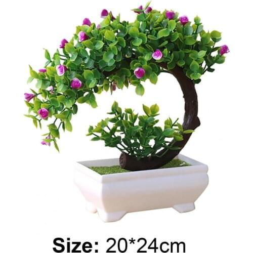 Artificial Plants Potted Bonsai Green Small Tree Plants Fake Flowers Potted Table Ornaments For Home Garden Party Hotel Decor