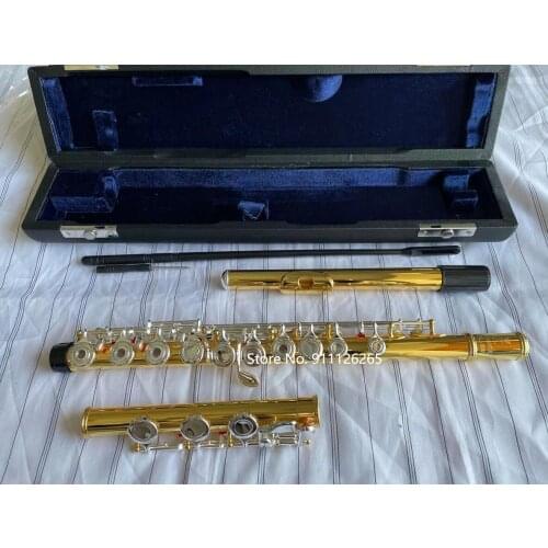 Keiworlks KFL-300 New Flute Gold Silver Key Plaetd 17 Key Open Holes C key Concert Flute with E key