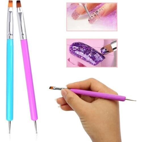 1pc Double Head Nail Art Brush Drawing Painting Carving Pen Design Manicure Tools Nail Dotting Pen DIY Rhinestone Manicure pen