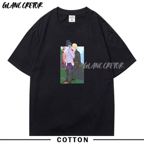 Male Cartoon Anime Hinata Couple Japanese Cool T-shirt Fashion Summer Tee Hip hop Plus Size T Shirt Men Harajuku Mens clothing