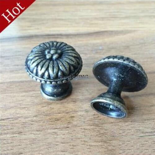 New 10pcs Antique Cabinet Drawer Knobs Wardrobe Handles Bronze Zinc Alloy Furniture Closet Pulls Cabinet Cupboard Closet Knob
