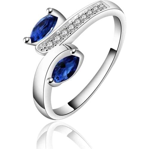 NEW Arrivel 2016 USA EURO Style Fashion Silver plated blue eye fund way Ring Wholesale Jewelry SMTR626