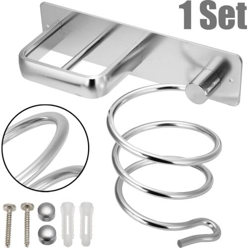 Practical Space Aluminum Wall Mounted Hair Dryer Rack Organizer Dryer Holder For Bathroom Storage Rack Accessories