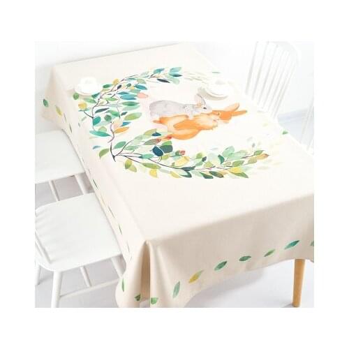 Cartoon rabbit pastoral flower table cloth tablecloth cover towel thick antependium party home outdoor decoration desk round