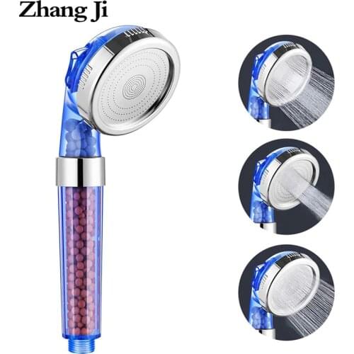 Zhangji SPA Shower Head 3-Function High-Pressure Water-Saving Anion Filter Balls Remove Impurities In The Water Benefit & Health