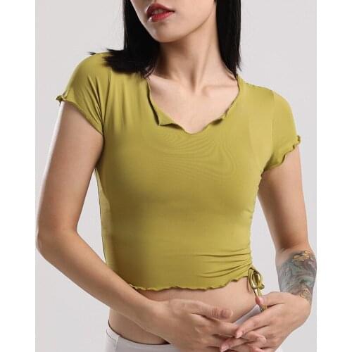 Womens Seamless Short Sleeve Crop Top Yoga Shirts Sexy Workout Tops Sport T-Shirts Gym Clothing Fitness Running T-shirts