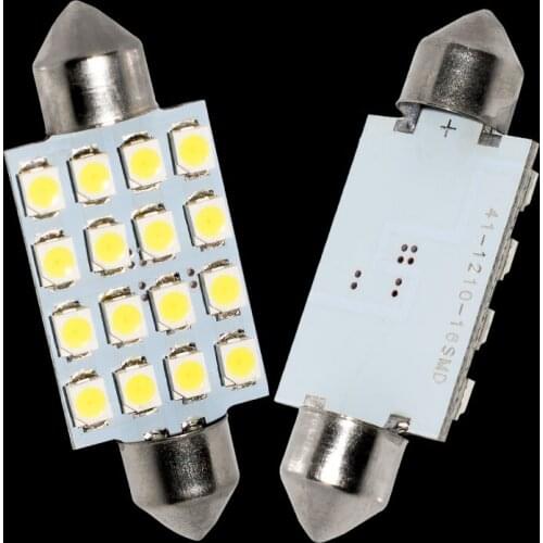 2pcs 42mm C5W C10W SV8.5 Festoon 16 led 3528 smd Car Licence Plate Light Auto housing Interior Dome lamp Reading Lights 41mm 2X