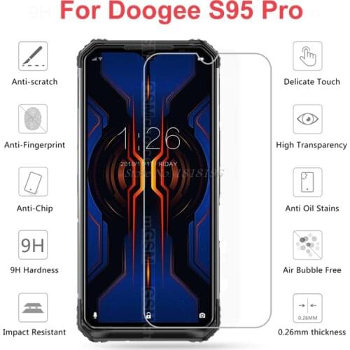 2PCS For Doogee S95 Pro Tempered Glass Screen Protective Glass on Doogee S95 Pro Screen Protector Glass Film Cover
