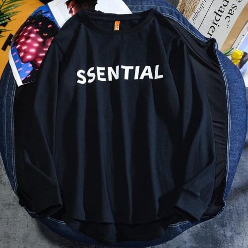 2021 Autumn Spring Fashion Oversize Classic White Black Tshirt Mens Long Sleeve Casual O Neck T-Shirt For Man TOP TEES