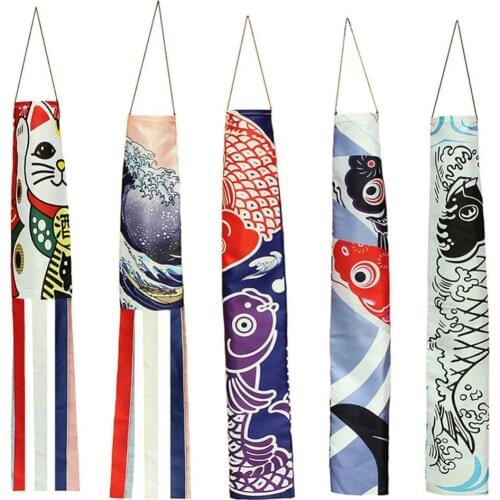70/140cm Colorfull Cartoon Fish Windsock Japanese Koinobori Windsock Fish Wind Streamer Fish Flag Windsock Carp Wind Sock Flag