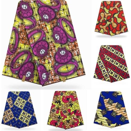 African real wax print fabric 6 yards Cotton Ankara Nigeria Ghana real wax for patchwork sewing african dresses TX11