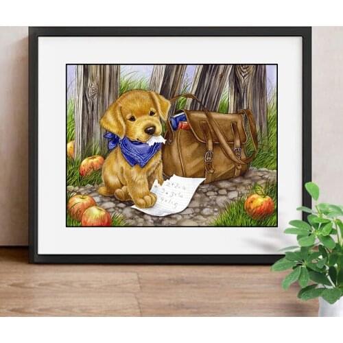 Full Square/Round Drill Diamond Embroidery Animals Mosaic Painting Garden Decoration 5D DIY Diamond Painting Dog