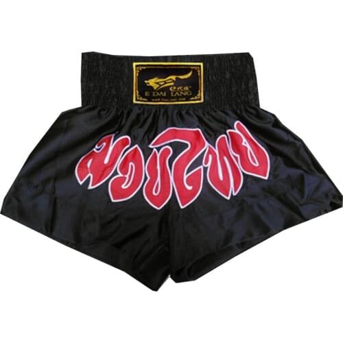 Satin Kids/Adults Wushu Grappling MMA Boxing Muay Thai Shorts Martail Arts Trunks Sanda Fightwear Black/Red 2018 DEO