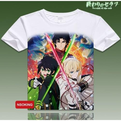 Seraph of the End T-Shirt Anime Yuichiro Hyakuya Cosplay Short Sleeve Tshirt Mikaela Hyakuya Breathable Tees