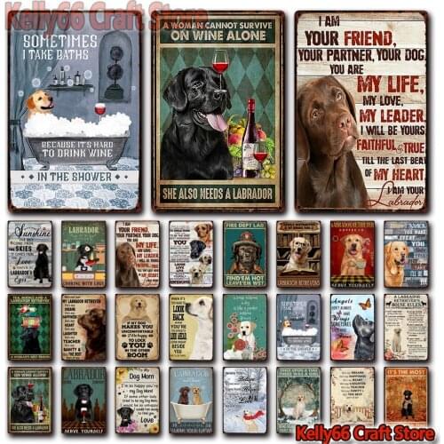 [ Kelly66 ] Pet Labrador Dog Book Bath Shap You Are My Sunshine Tin Metal Sign Home Pub Bar Decor Painting 20*30 CM Size Dy216