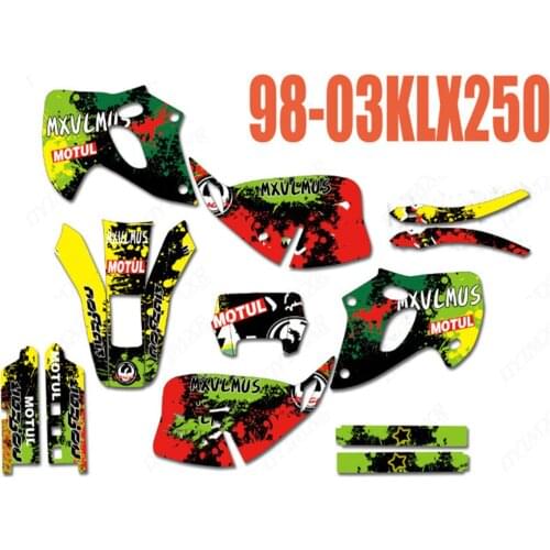 TEAM free Customized GRAPHICS BACKGROUNDS DECALS STICKERS Kits for Kawasaki KLX250 KLX 250 1998 1999 2000 2001 2002 2003 KL250X