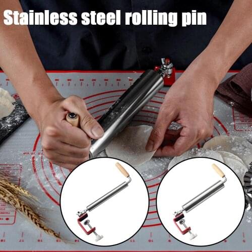 Kitchen Stainless Steel Rolling Pin Desktop Roller for Cookie Pastry Pizza Baking For Baking Dough Pizza Cookies Cooking Tool