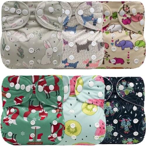 Baby Wash-able Diaper Baby Toilet Pants Brushed Diaper Cloth Diaper Cute Print Diapers Baby Accessories For Newborn Baby