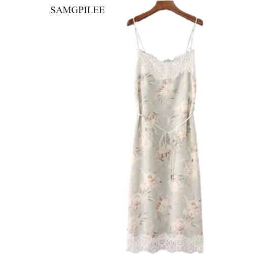 Fashion Sexy Women Sleeveless Backelss Summer Dress 2020 Gray Casual Dress Spaghetti Strap Dresses Lace midi Sundress