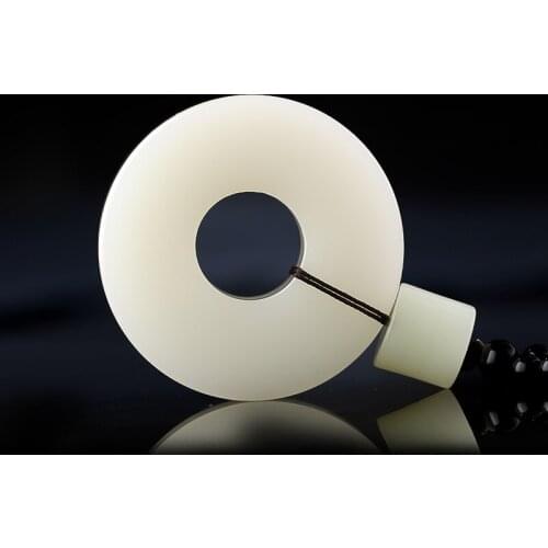 Natural ice white chalcedony donut pendant necklace