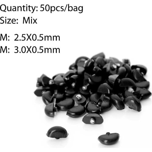 New 50pcs Professional Cutting Hair Scissors Silencer Stopper Parts Styling Scissors Accessories With 2 Mixed Size 3.0mm/2.5mm