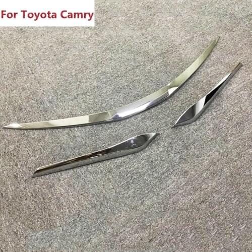 The New For Toyota Camry 2017 2018 ABS Chrome Auto Front Grille Cover Trim Car Accessories Styling 3Pcs