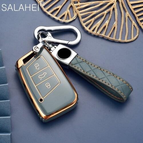 New TPU Car Key Case Full Cover Shell Bag For Volkswagen VW Tiguan MK2 Magotan Passat B8 Golf For Skoda Superb A7 Accessories