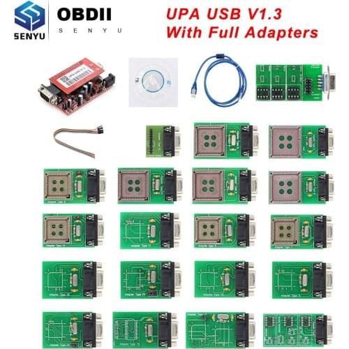 Full Set Adapter UPA USB V1.3 V2014 ECU Programmer Tool UPA-USB V1.3 Chip Tuning Tool UPA USB 1.3 Car Tuning Diagnostic Tool
