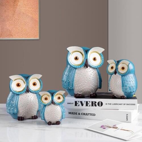 Nordic cute owl resin sculpture home interior desktop decoration cafe shop window TV cabinet animal figurines crafts gifts