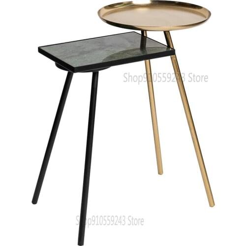 Nordic Minimalist Modern Marble Double-layer Coffee Table Living Room Sofa Side Table Corner Table Side Table Coffee Table