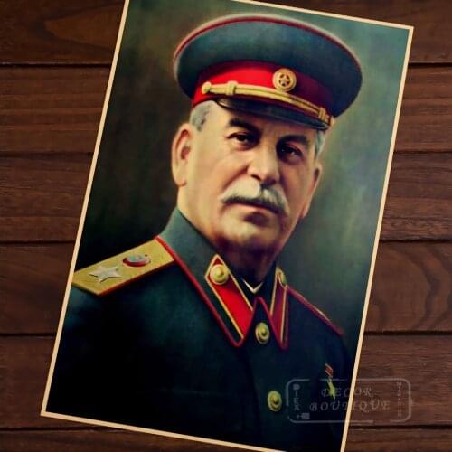 Soviet Commander Stalin Standard Portrait Revolutionary Leader WW2 Retro Vintage Kraft Poster DIY Wall Home Bar Decor Gift