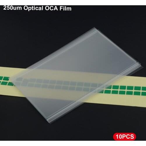 10XPhone & Tablet Glass Lens 250um OCA Film 4.7 5 5.2 5.5 5.7 6 6.3 6.4 6.8 7 7.9 9.7 12.9 inch OCA Optical Clear Adhesive Glue