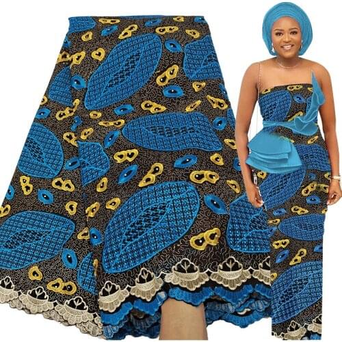 Fabricbob 5 Yards Swiss Voile Lace Cotton Fabric 2021 High Quality Nigerian Party Stone Embroidery African Lace Fabric