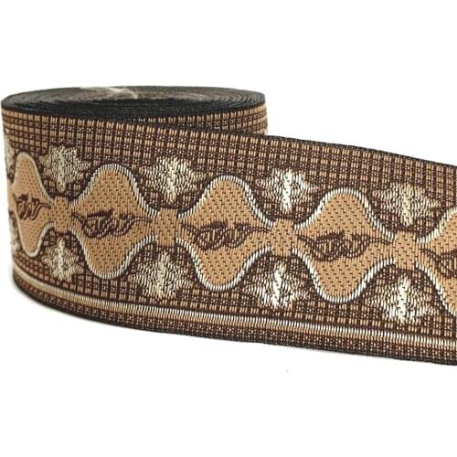 ZERZEEMOOY 2" 5cm 10yard Ethnic Embroidered Jacquard Ribbons Trim DIY For Apparel Sewing Headwear Handcraft Decoration