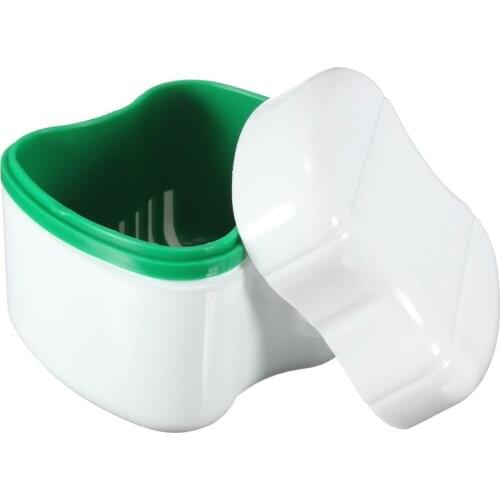 1 Set Denture Storage & Rinsing Box False Teeth Rinsing Basket Container Storage Case Cute Dental Equipment