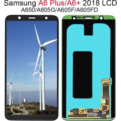 100% Tested For Samsung Galaxy A6 Plus 2018 LCD Touch Screen Digitizer Assembly For Samsung A6+ LCD For Samsung A605 A605FD LCD
