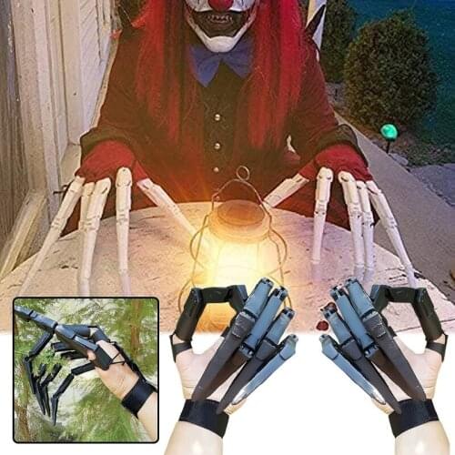 3D Halloween Articulated Fingers Extensions Halloween Finger Decoration Props Movable Finger Horror Ghost Claw Props