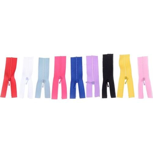 5pcs/lot Colorful DIY Handmade Sewing Scrapbooking Garment Applique Accessory Mini Zipper Doll Clothing Zipper