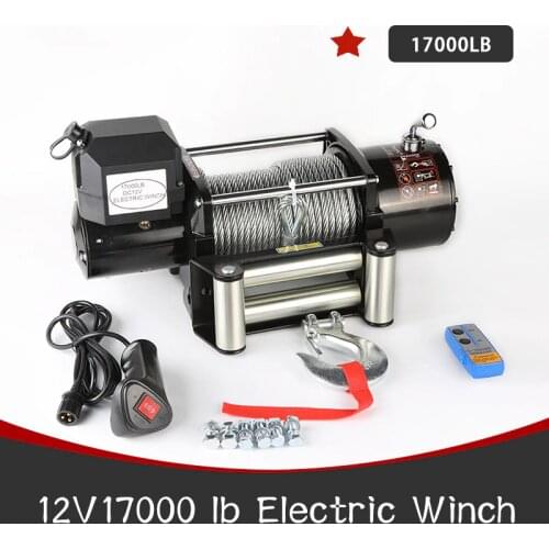 Winch car 12V 17000LB electric winch portable electric winch wire rope electric winch