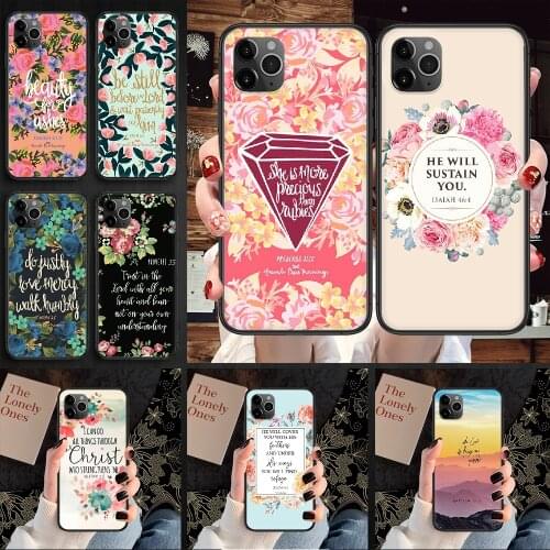 Bible Verse Jesus Christ Christian Phone Case Cover Hull For iphone 5 5s se 2 6 6s 7 8 12 mini plus X XS XR 11 PRO MAX black art