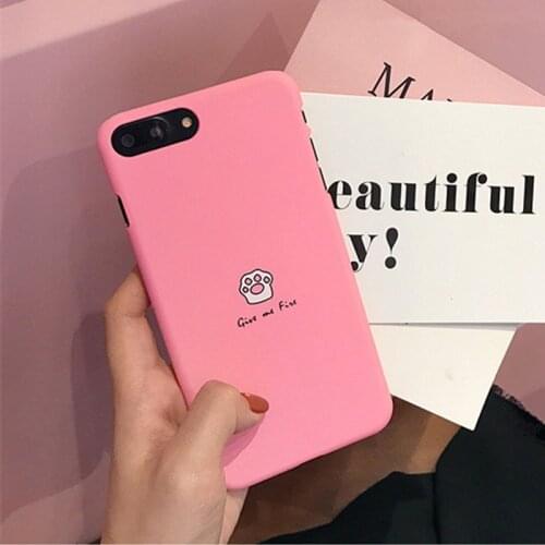 Phone Case half-wrapped Cover Hard Cases For iPhone 7 8plus Cute Cartoon Cat Claw High Quality Back Covers For iPhone 5/5s 6/6s