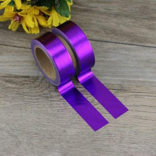 2PCS/lot Decorative Purple Solid Golden Foil Washi Tape Paper for Scrapbook Bullet journal Adhesive Tape 15mmx10m School Supply
