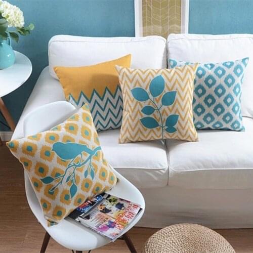 2020 European Style Geometric Creative Painting Bird Cushion Throw Pillows Wave Geometry Decoration Car Sofa Chair Pillowcase