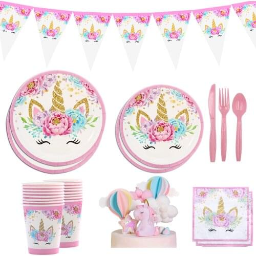 Unicorn Party Supplies One Years Old Girls Favor Decor Baby Shower Unicornion Theme Birthday Party 123st Birthday Party Decor