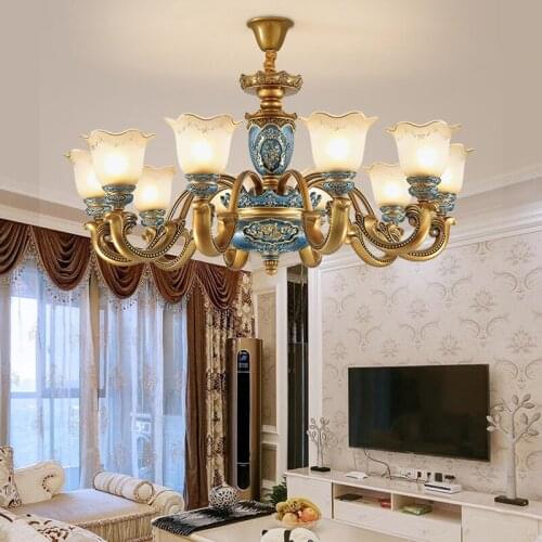 European Retro Chandeliers Lighting Creative Restaurant Lighting Simple Bedroom Chandeliers Classical Living Room Hanging Lamps
