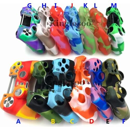 Camouflage Silicone Skin Case for Dualshock 4 Rubber Cover sleeve for Playstation 4 PS4 pro slim controller