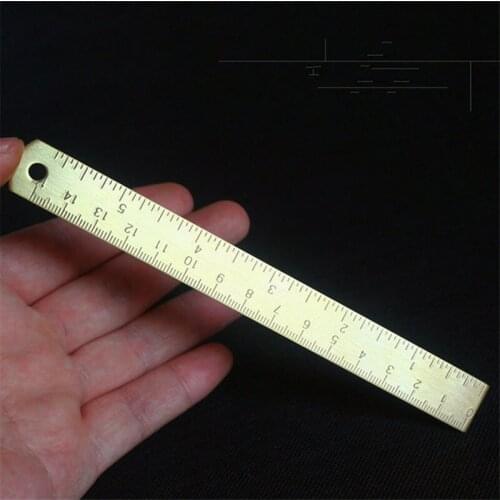 EDC Outdoor Pocket Tool Brass Mini Portable Straightedge Accurate Measurement 15CM Scale Measuring Tools Accessories Equipment