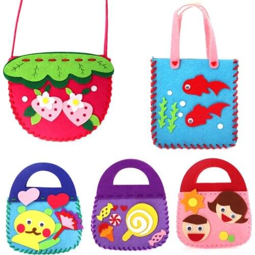 Kndergarten Felt DIY Package Children Early Education Gift Craft Decor Handmade Cute Cartoon Bag Non Woven Material Toy