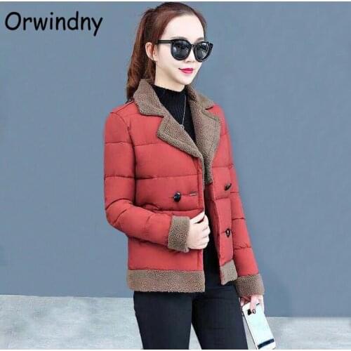 Orwindny Jacket Winter Women Warm Lambswool Autumn Coats Female Fashion Loose Short Parkas High Street Clothing Outwear